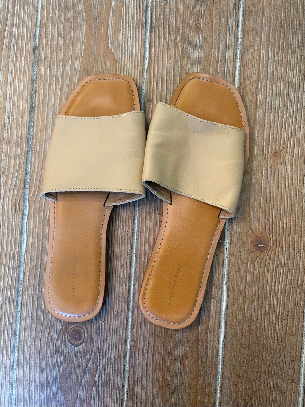 American Eagle Outfitters Tan Slide Sandals Size 10